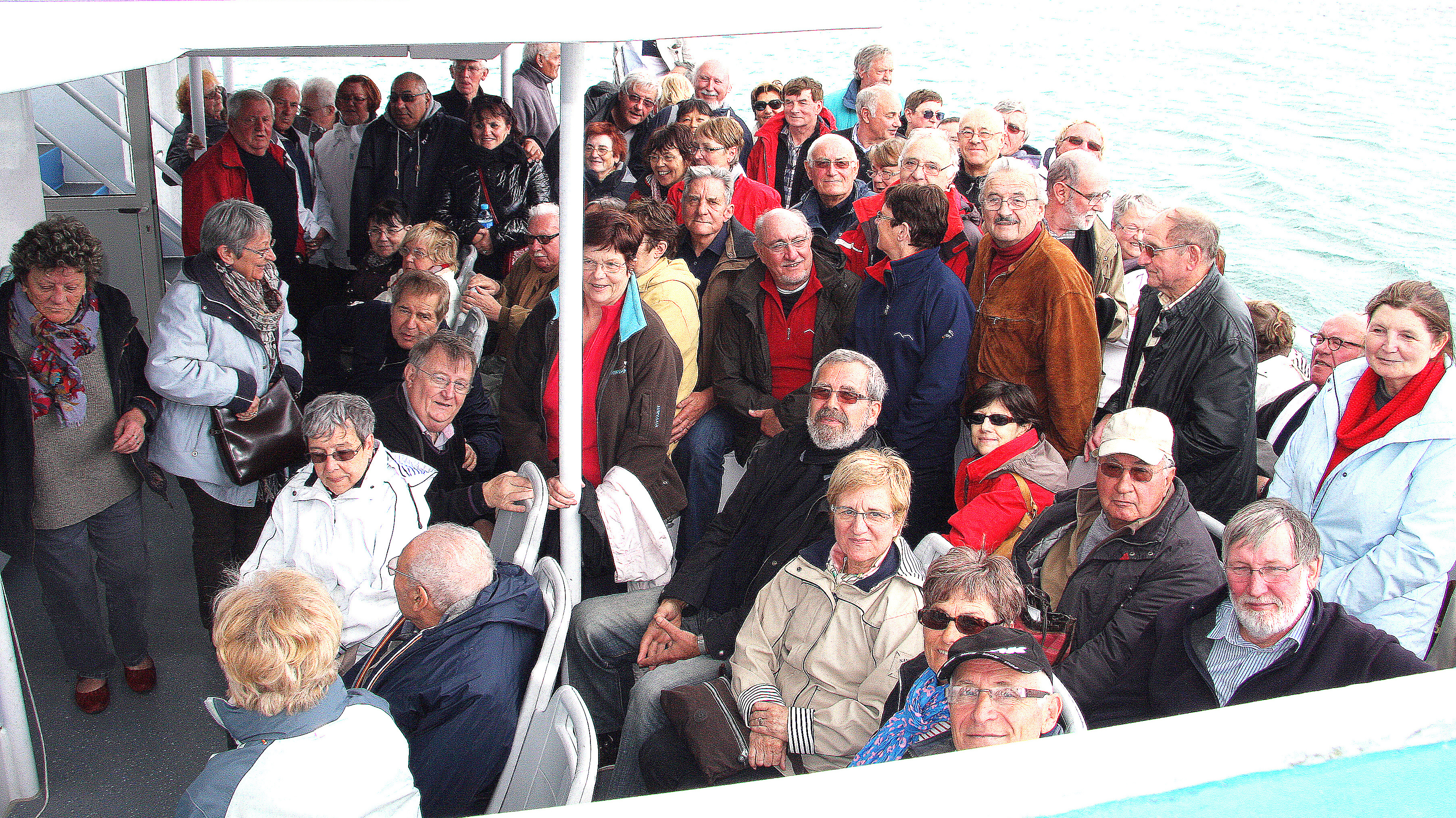 2013 LE GROUPE CAC A GRANVILLE , SUR LE BATEAU VERS LES CHAUSEY